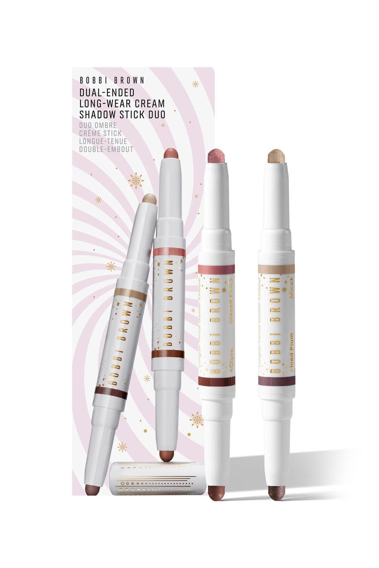 Dual-Ended Cream Eyeshadow Stick Duo (Limited Edition) $86 Value, Main, color, GLAZEDPINK/CLOVE/MICA/ICEDPLUM
