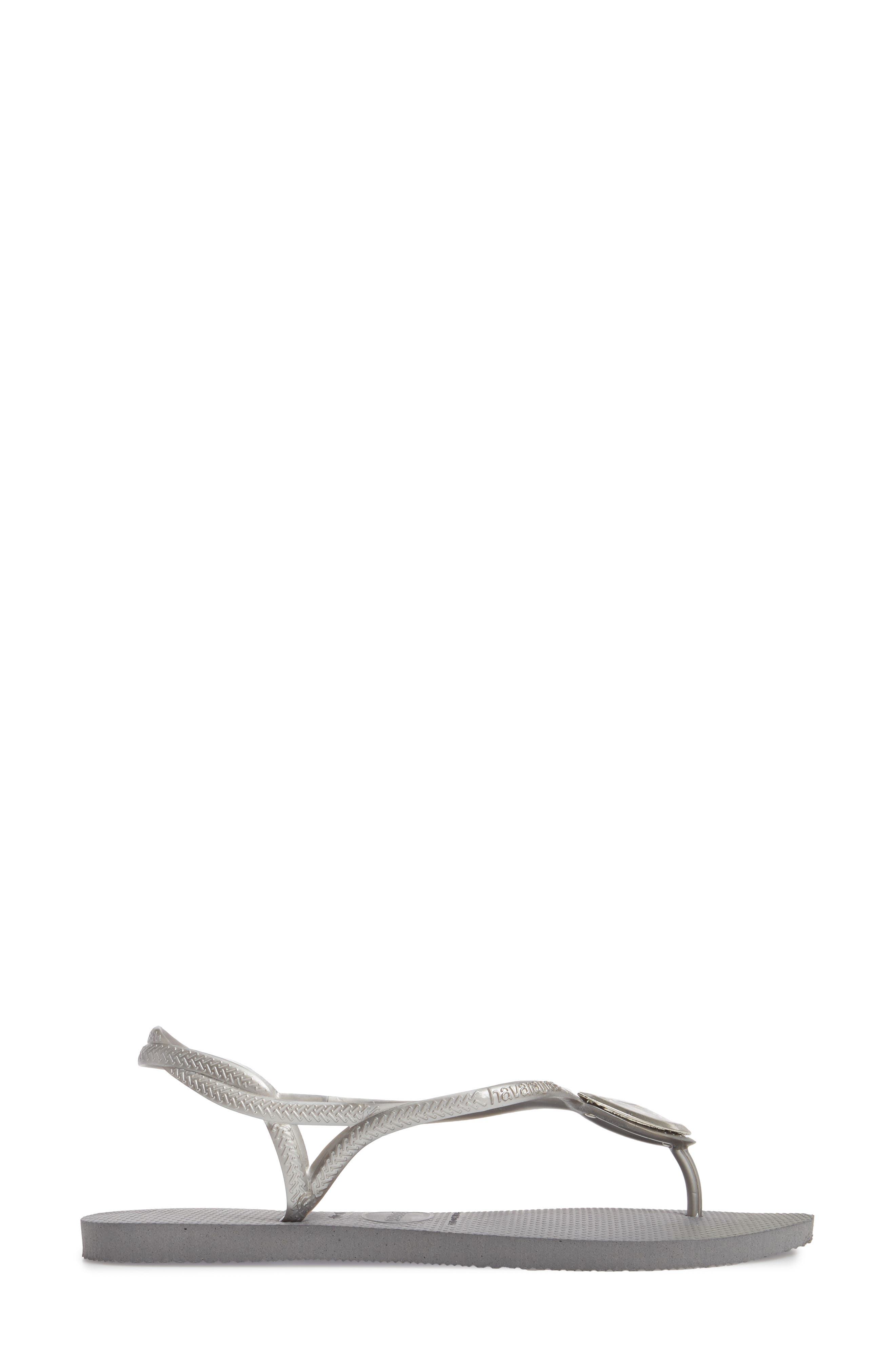 Luna Sandal, Alternate, color, STEEL GREY