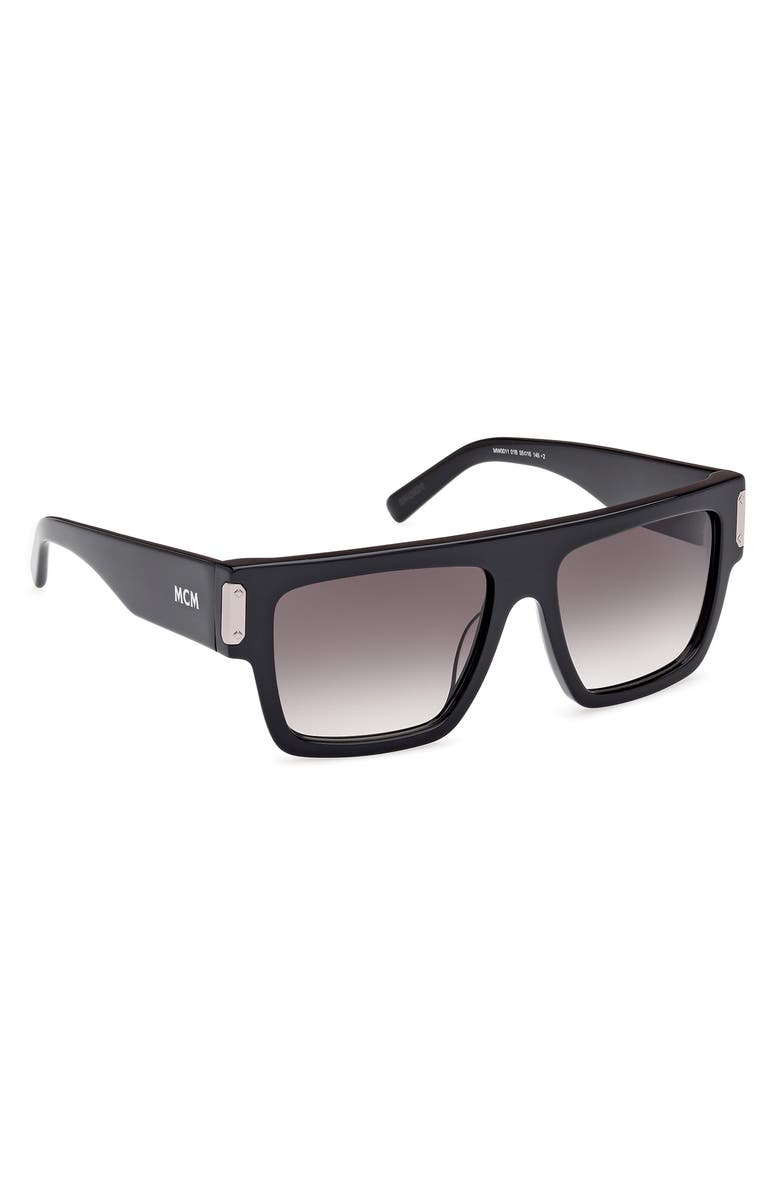 MCM 54mm Rectangular Sunglasses, Alternate, color, Shiny Black / Gradient Smoke