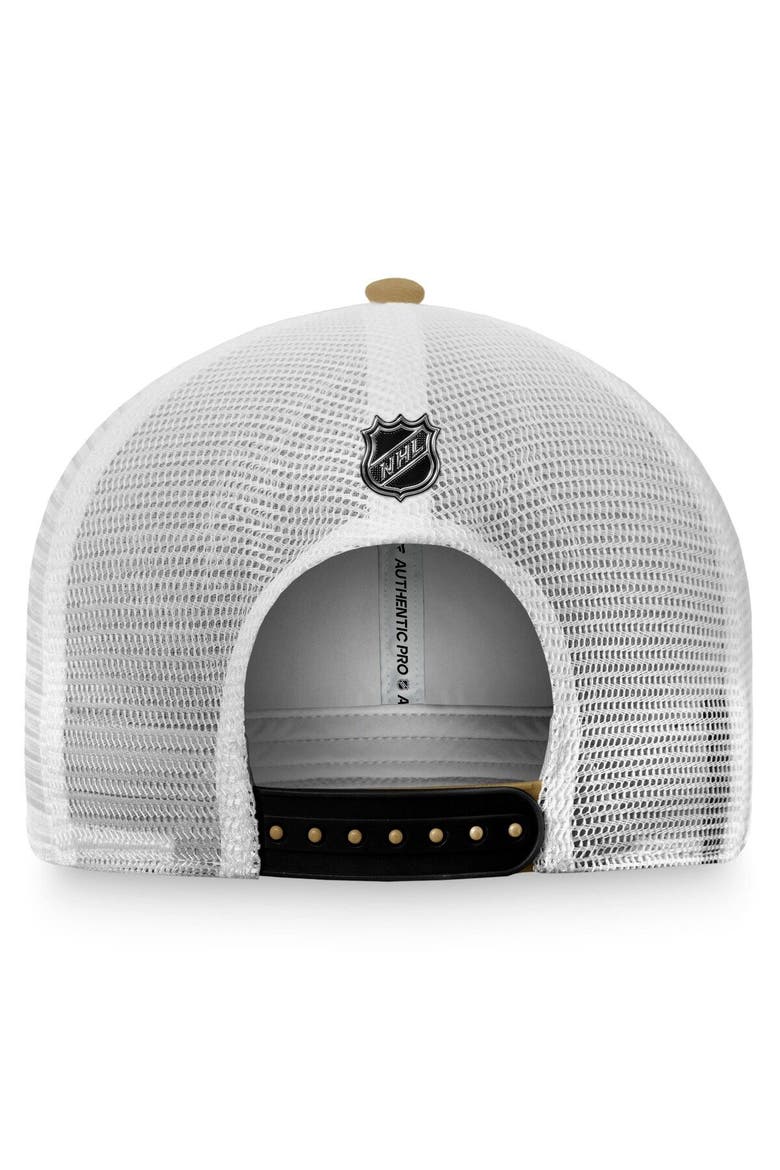 Men's Fanatics Branded Gold/White Vegas Golden Knights Authentic Pro Trucker Snapback Hat, Alternate, color, Gold