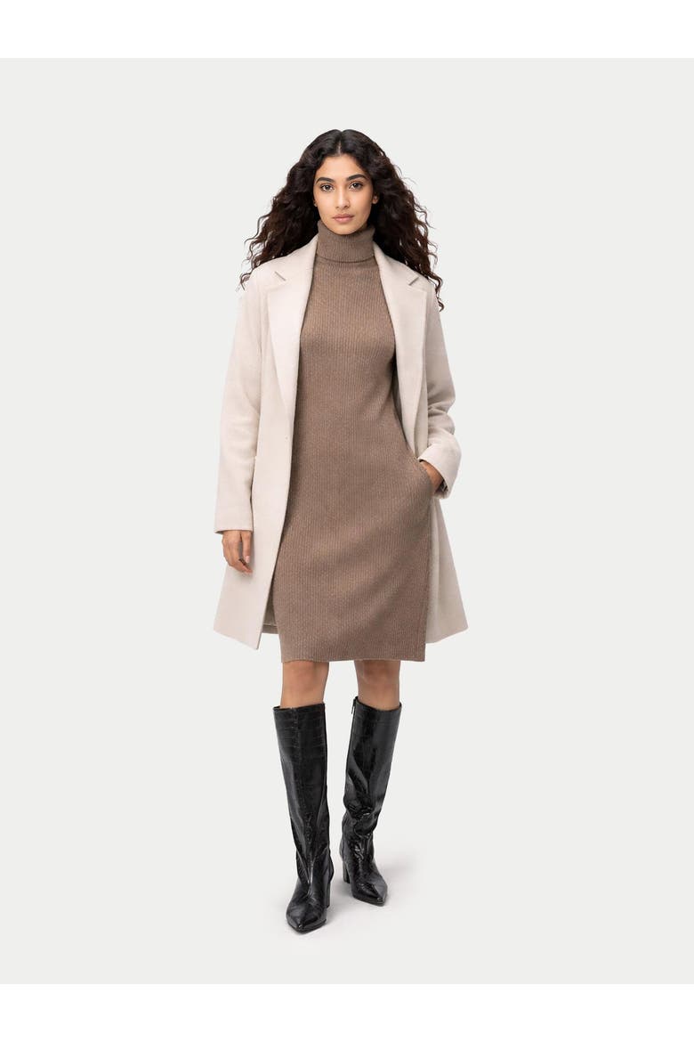 Seamless T-Neck Cashmere Dress, Alternate, color, taupe