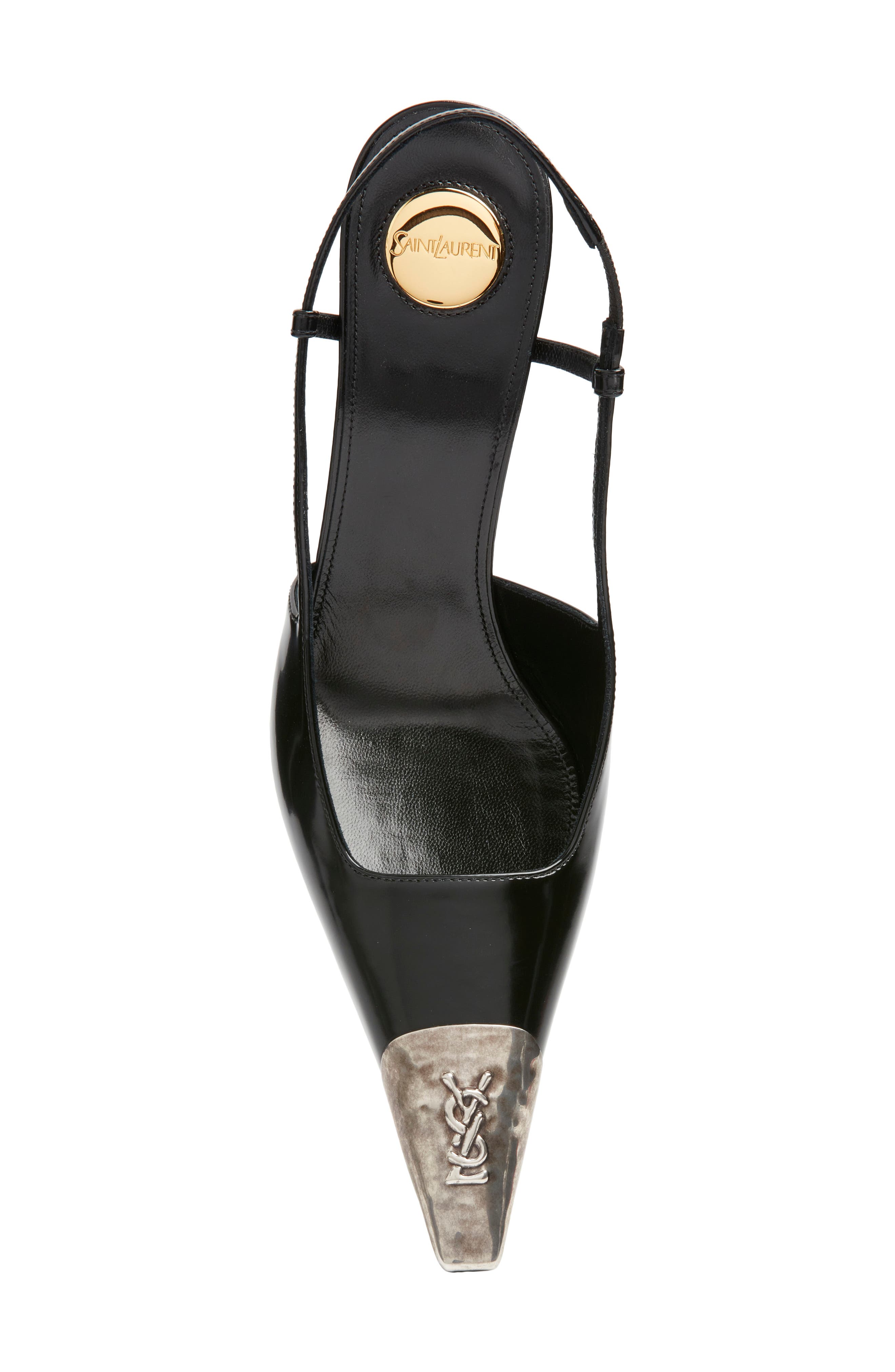 Saint Laurent Jeanne Slingback Pump, Alternate, color, Noir