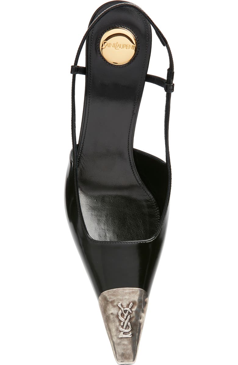 Saint Laurent Jeanne Slingback Pump, Alternate, color, Noir