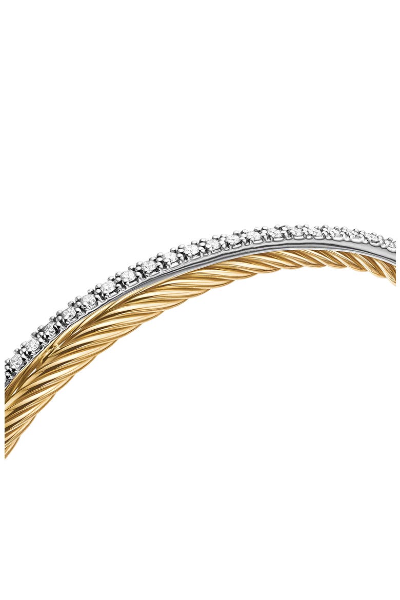 'Crossover' Bracelet with Diamonds in Gold, Alternate, color, DIAMOND