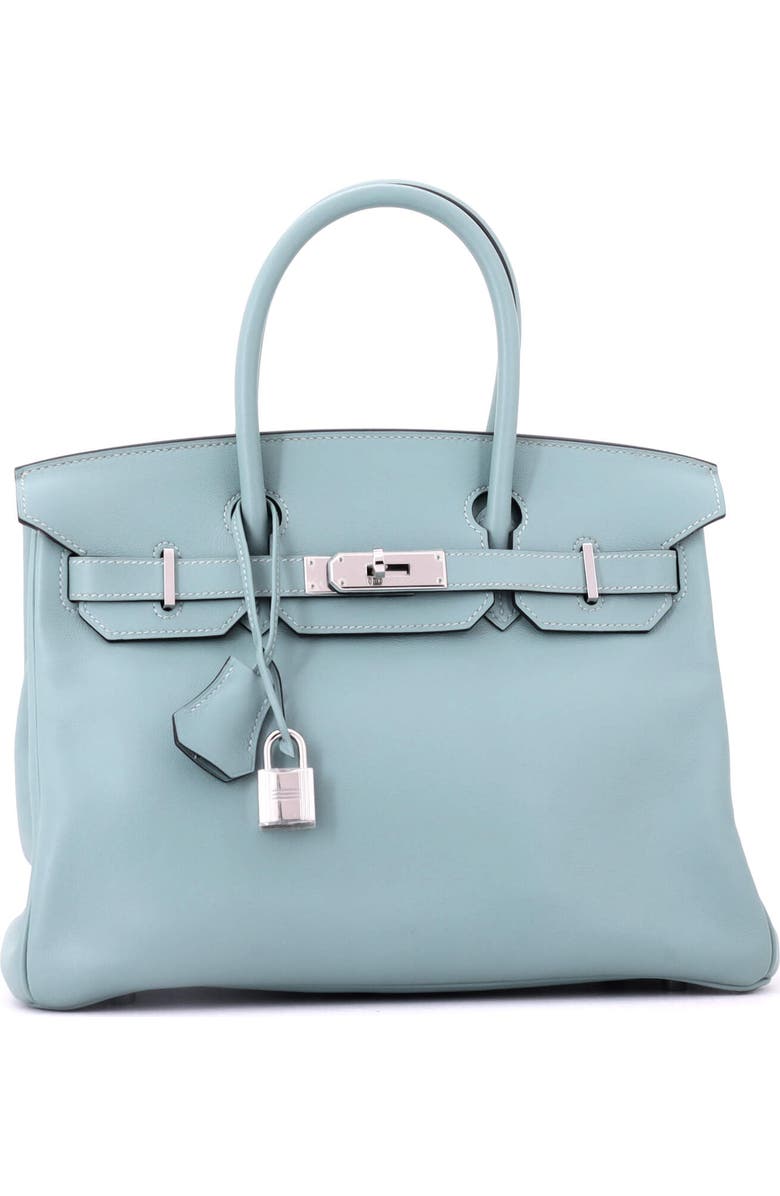 Pre-Owned Hermes Birkin Handbag Blue Swift with Palladium Hardware 30, Alternate, color, Ciel