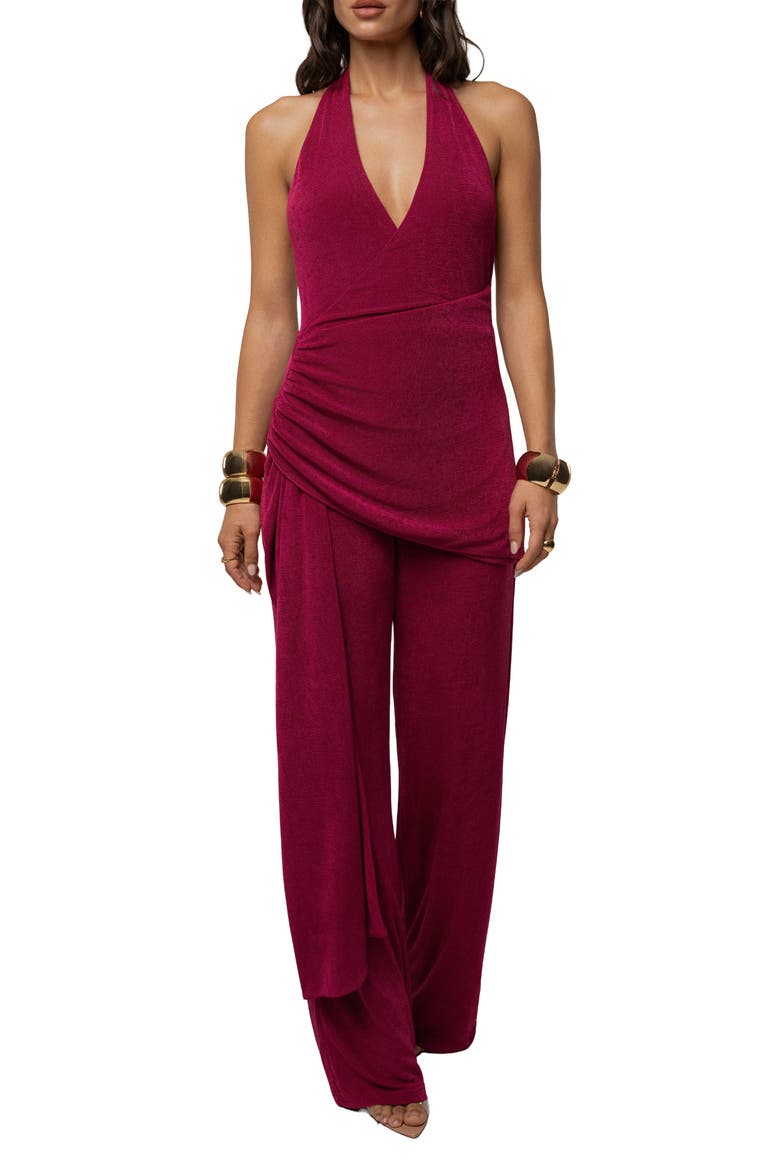 Rustic Charm Halter Jumpsuit, Main, color, Fuchsia