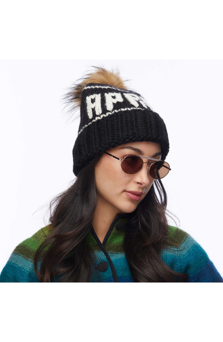 Lele Sadoughi Blacklist Apres Beanie, Alternate, color, Jet 001