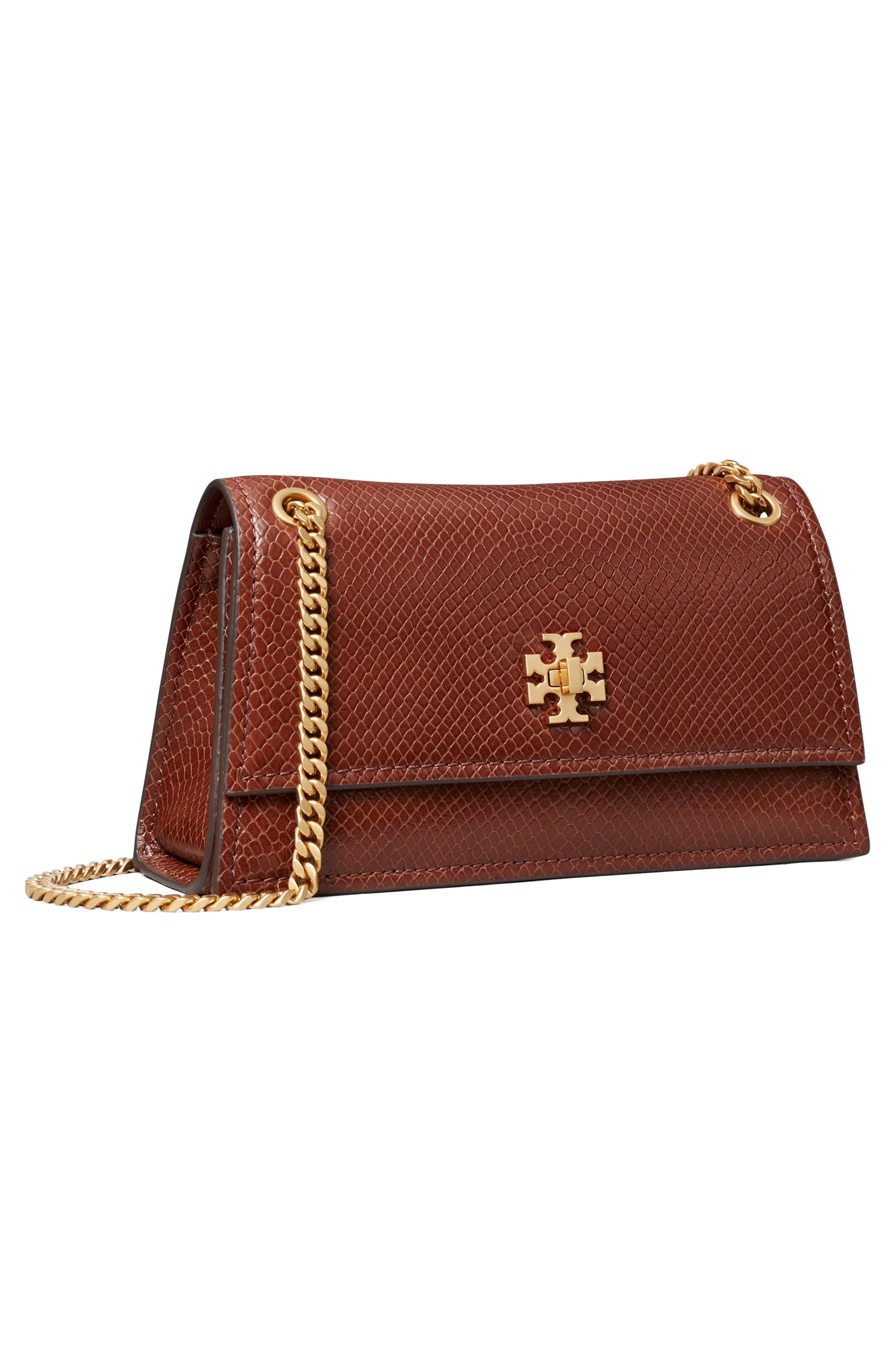 Kira Snake Embossed Leather Shoulder Bag, Alternate, color, SWEET MAPLE