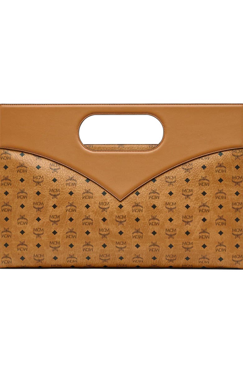 MCM Diamond Bag in Visetos Leather Mix, Alternate, color, Cognac