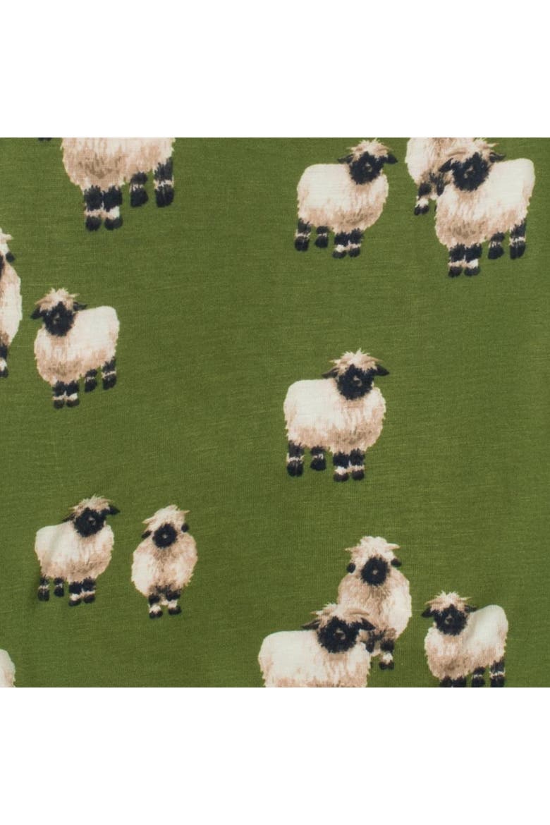 Ruffle Zipper Footed Romper, Alternate, color, Valais Sheep