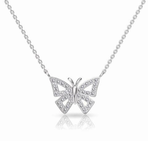 Butterfly Crystal Pendant Necklace