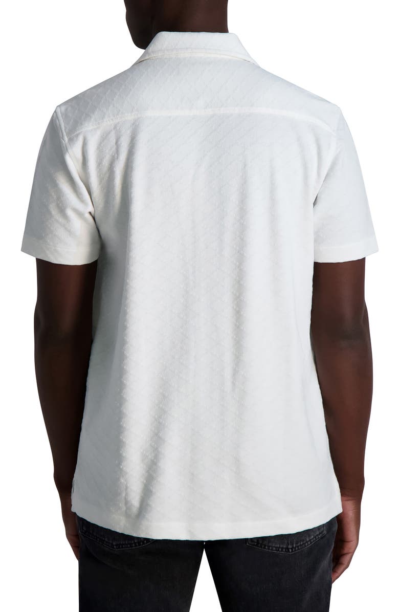 KARL LAGERFELD PARIS Diamond Knit Camp Shirt, Alternate, color,