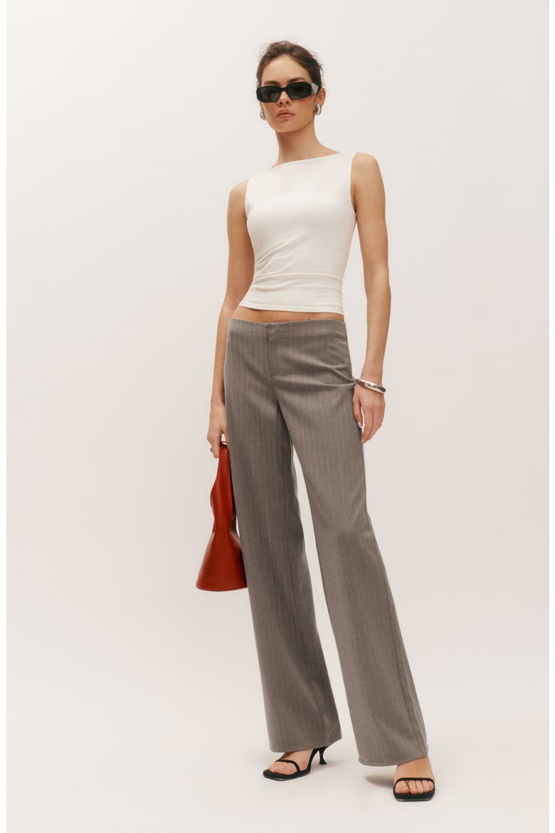 Vida Stripe Straight Leg Pants, Alternate, color, PORCINI