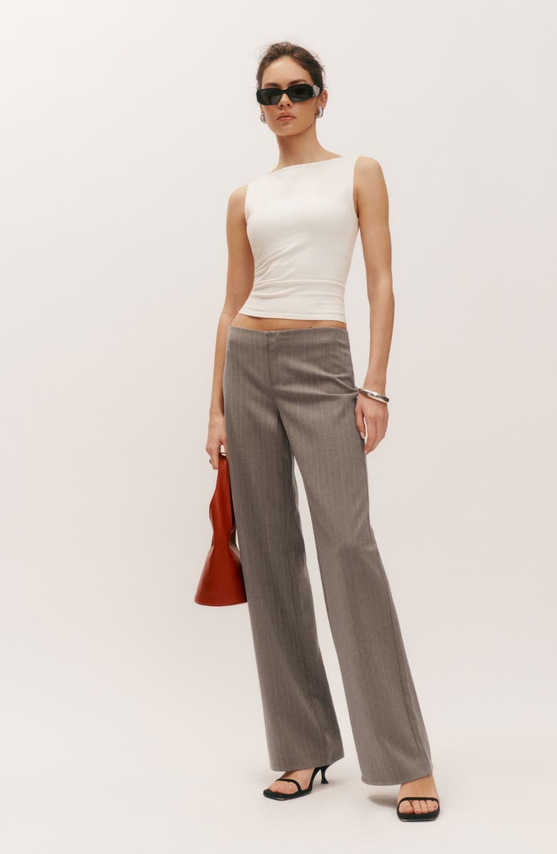 Reformation Vida Stripe Straight Leg Pants, Alternate, color, 