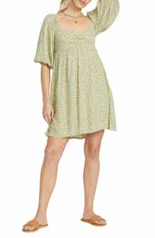 Billabong Ray of Sun Floral Puff Sleeve Dress