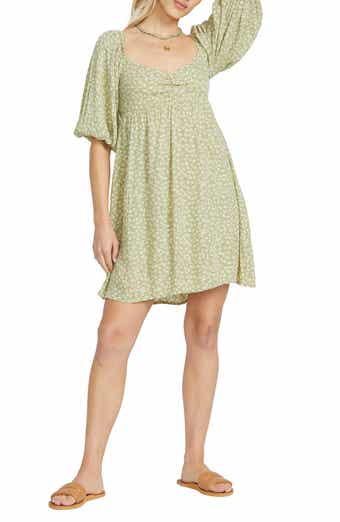 Billabong Ray of Sun Floral Puff Sleeve Dress