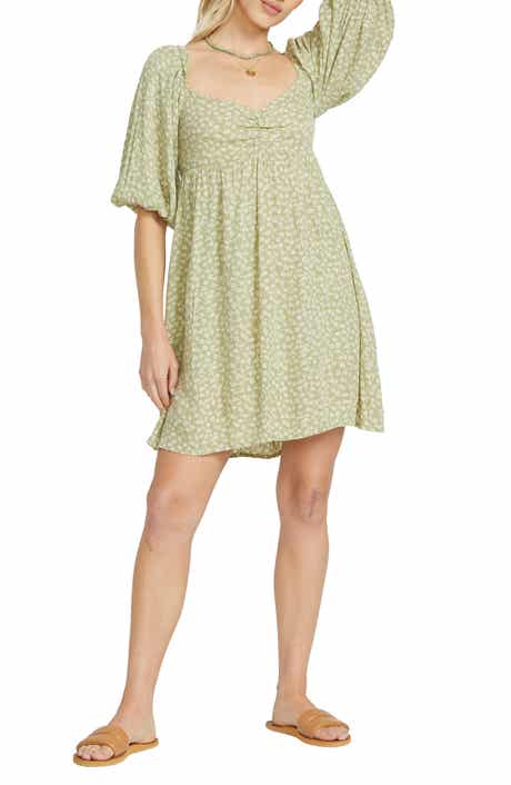 Billabong Ray of Sun Floral Puff Sleeve Dress