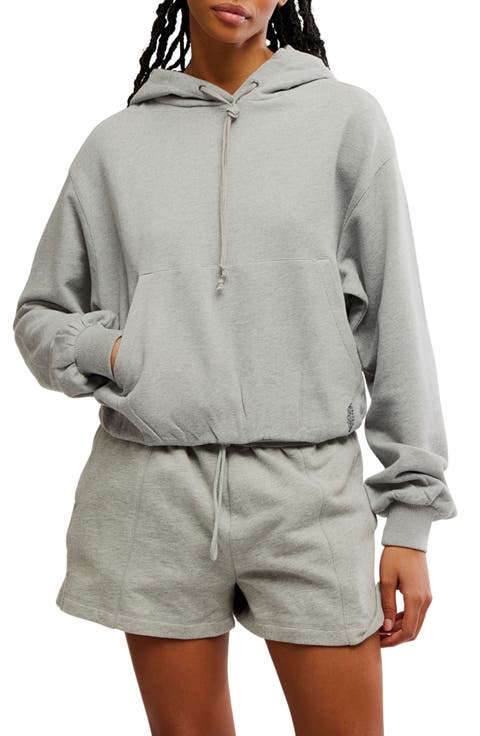 Day Off Crop Cotton Blend Hoodie