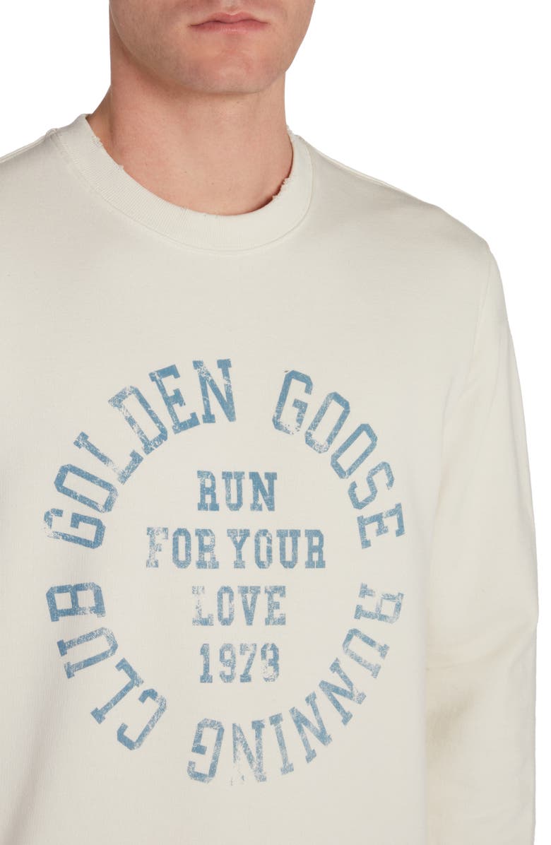 Golden Goose Journey Running Club Distressed Graphic Sweatshirt, Alternate, color, 