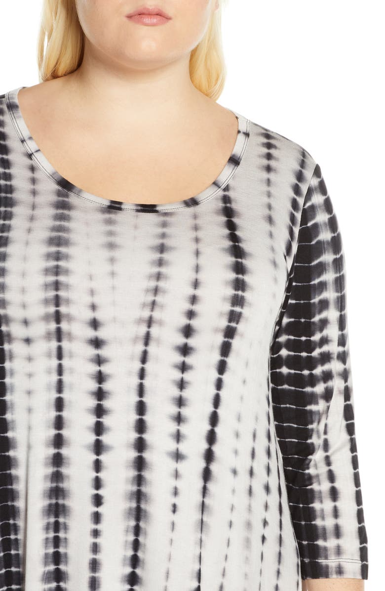 Single Thread Tie Dye Handkerchief Hem Top, Alternate, color,