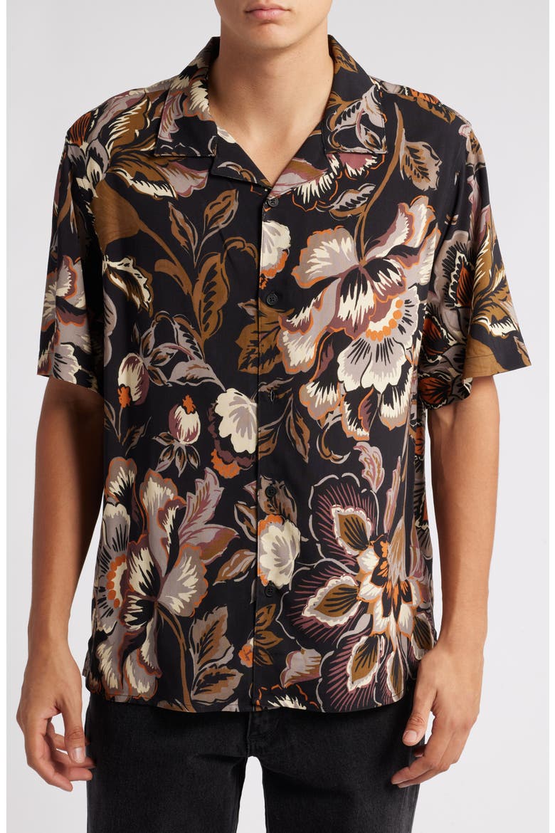 Didcot Floral Camp Shirt, Main, color, BLACK / MULTI
