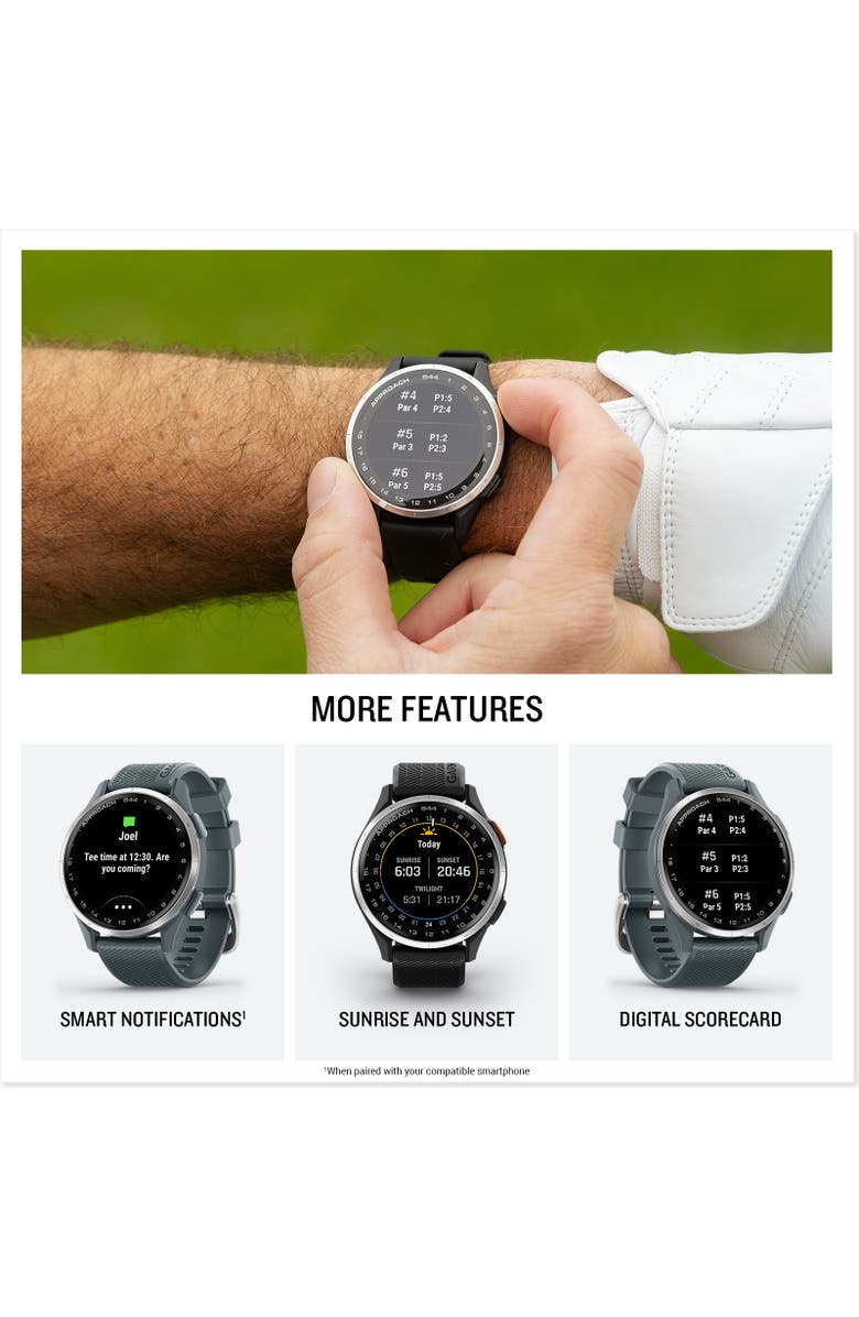 Garmin Approach S44 Golf GPS Smartwatch, Alternate, color, Silver