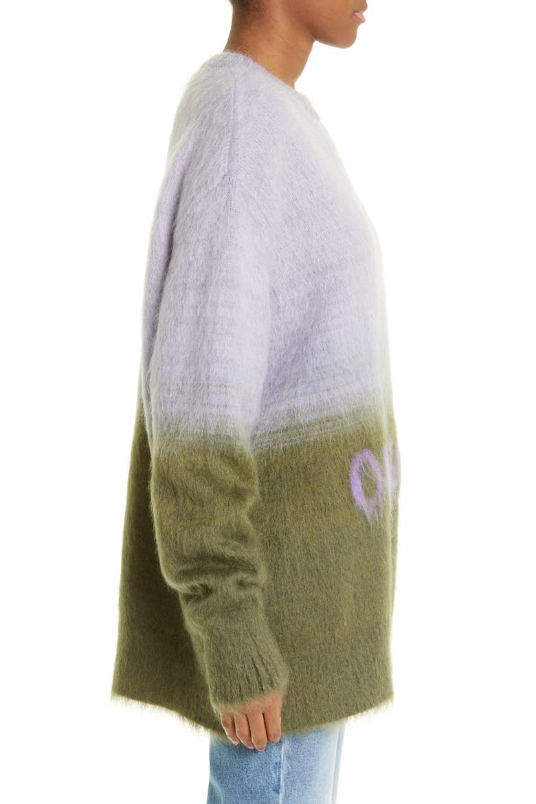 Helvetica Logo Mohair Blend Sweater, Alternate, color, MILITARYLILAC
