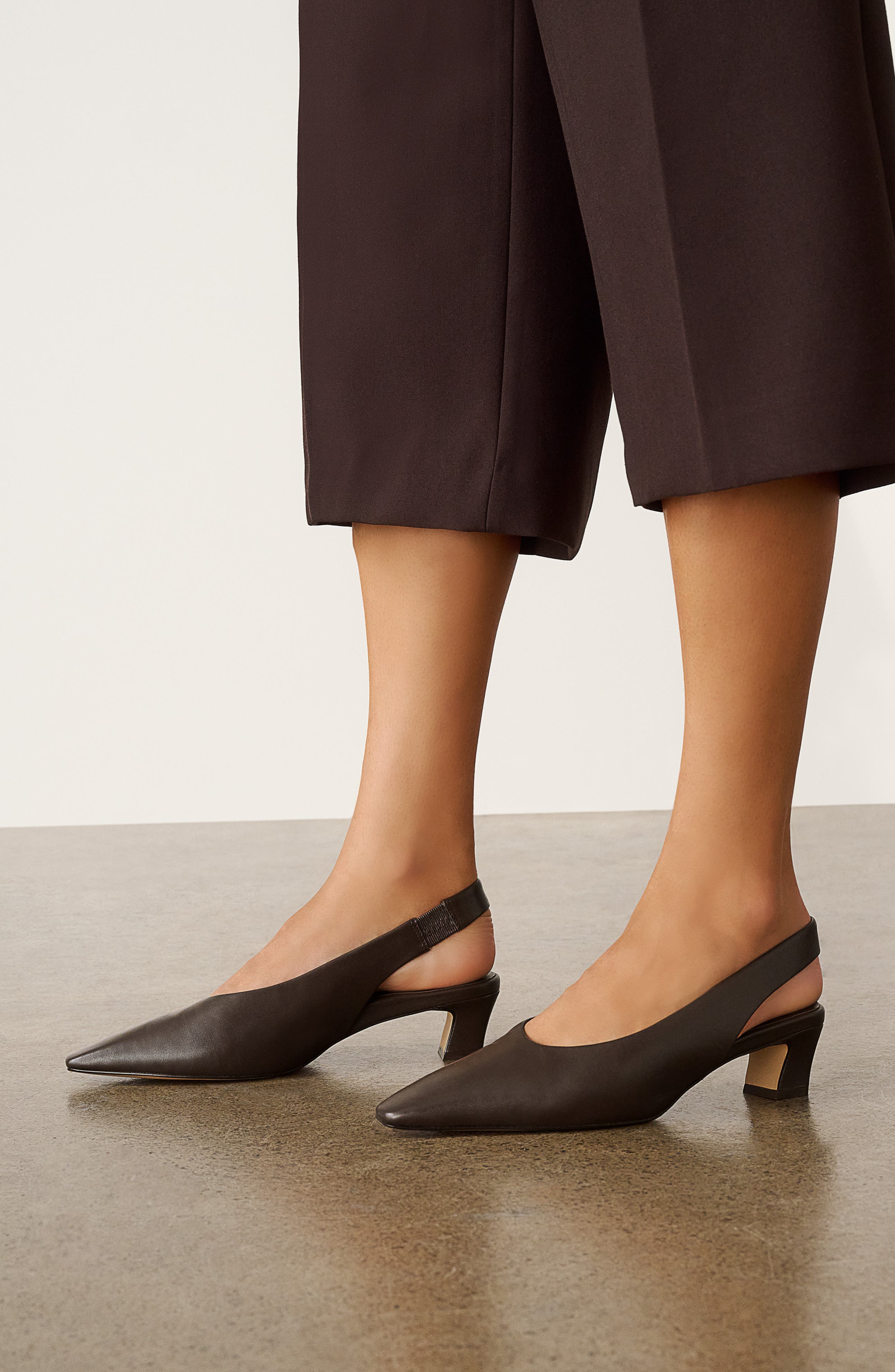 Noa Leather Slingback Pump, Alternate, color, CHOCOLATE