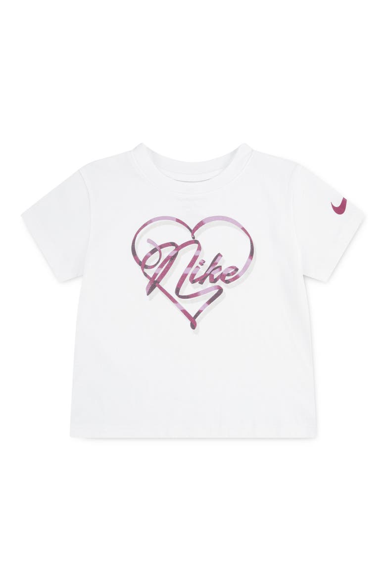 Kids' Swoosh on Pointe Cotton Graphic T-shirt, Main, color, WHITE