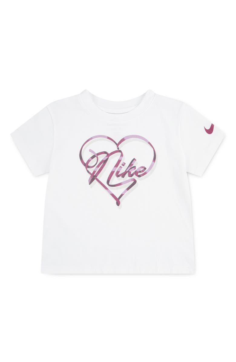 Nike Kids' Swoosh on Pointe Cotton Graphic T-shirt, Main, color, White
