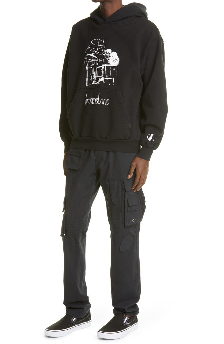 Brownstone Giant Steps Graphic Hoodie, Alternate, color, Washed Black