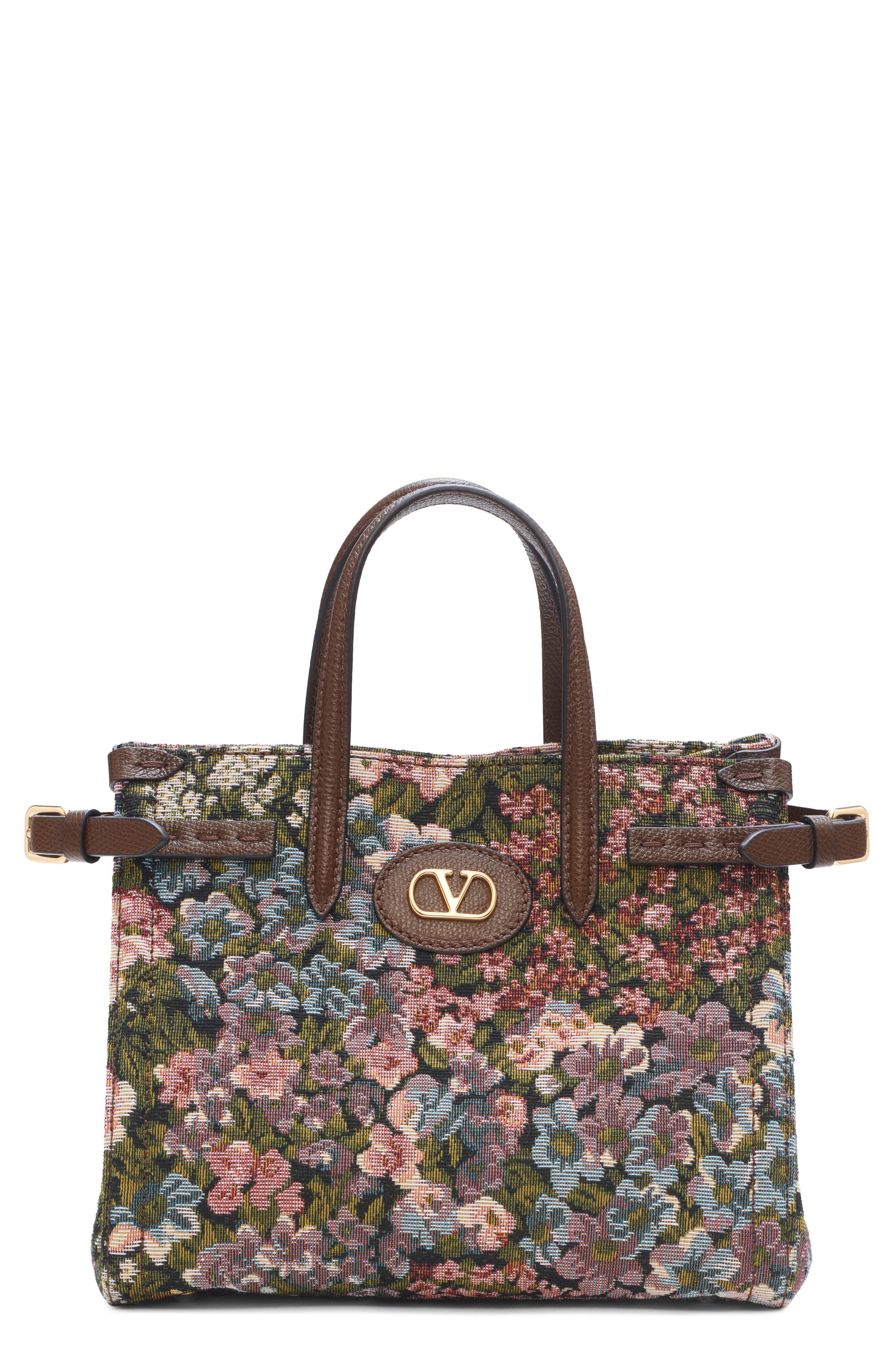Valentino Garavani Small Antibes Floral Tote, Main, color, Multi Brown