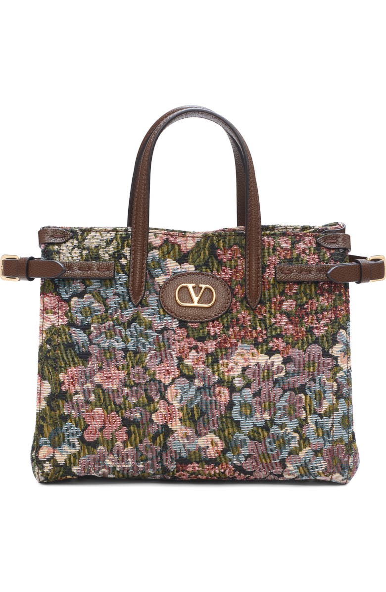 Valentino Garavani Small Antibes Floral Tote, Main, color, Multi Brown