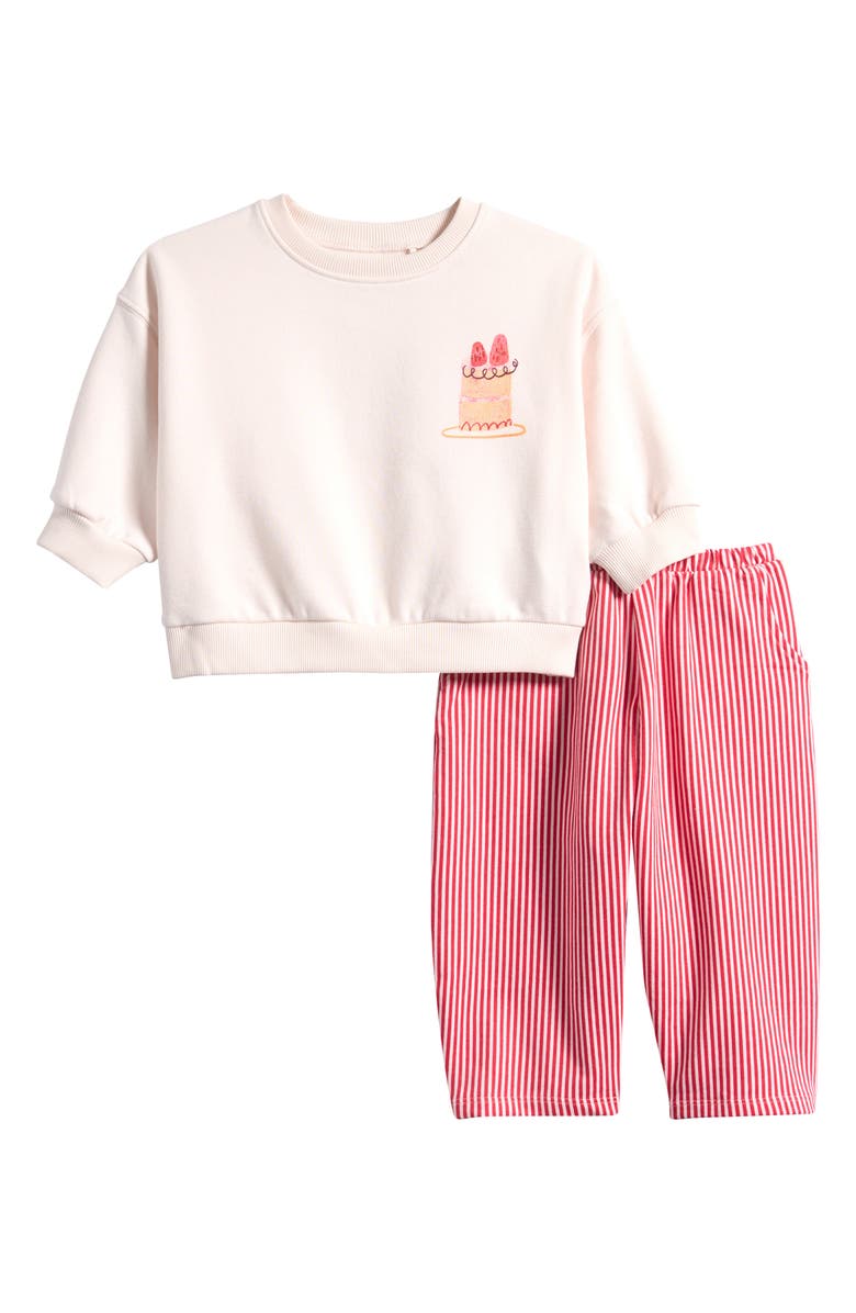 NEXT Kids' Sweatshirt & Sweatpants Set, Main, color, Pink