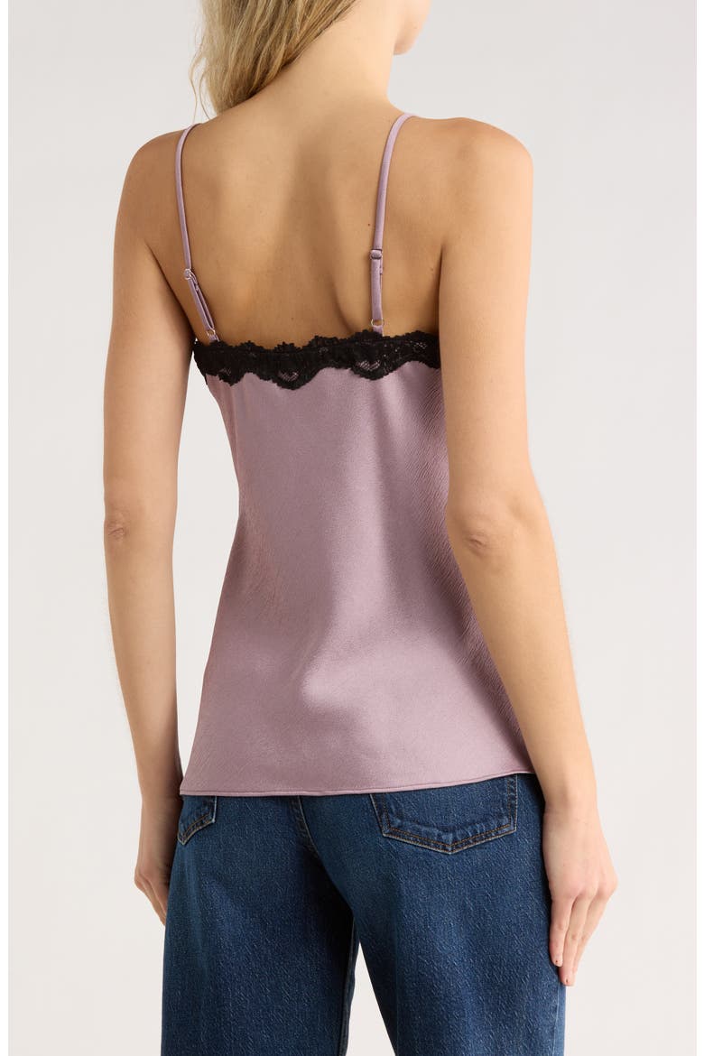 Lace Trim Satin Camisole, Alternate, color, PURPLE