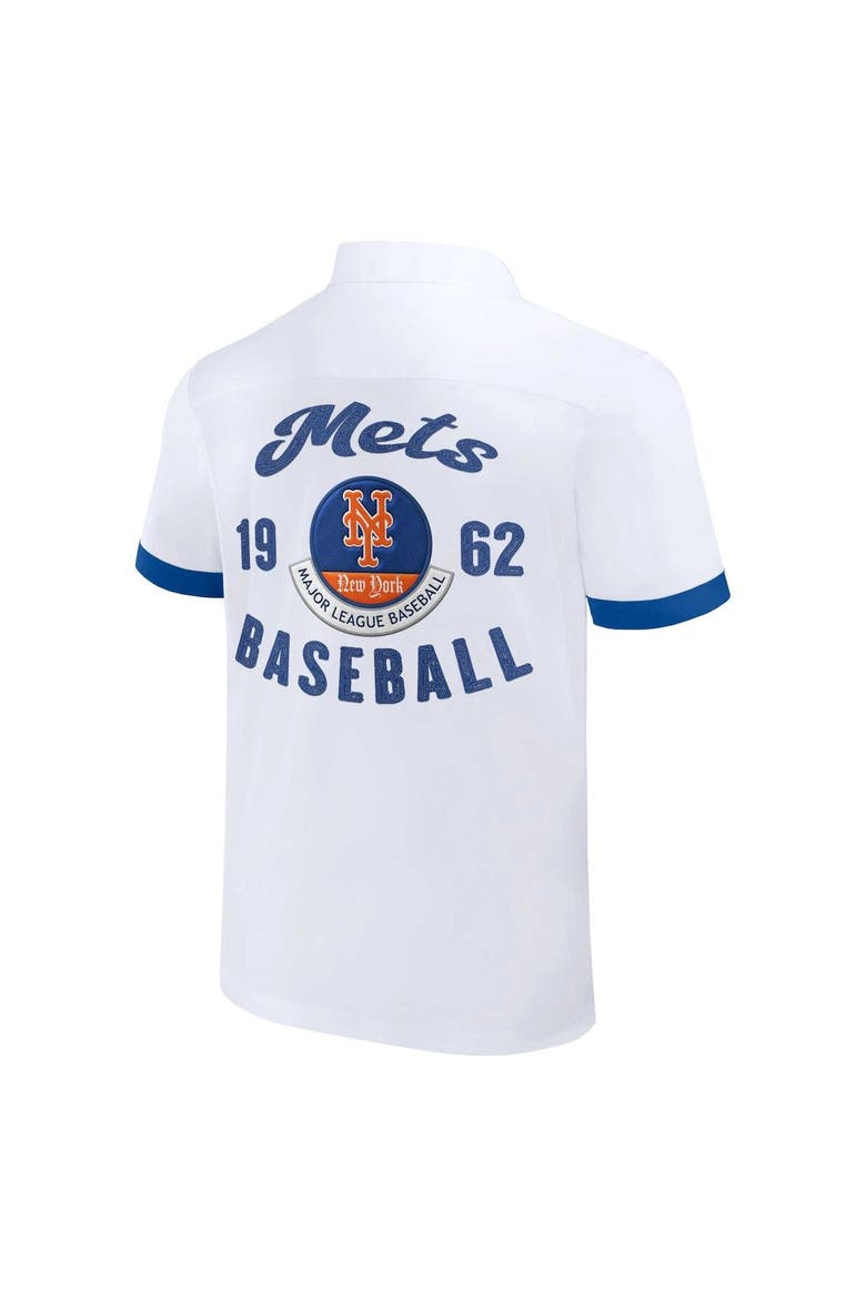 Men's Darius Rucker Collection by Fanatics  White New York Mets Bowling Button-Up Shirt, Alternate, color, White