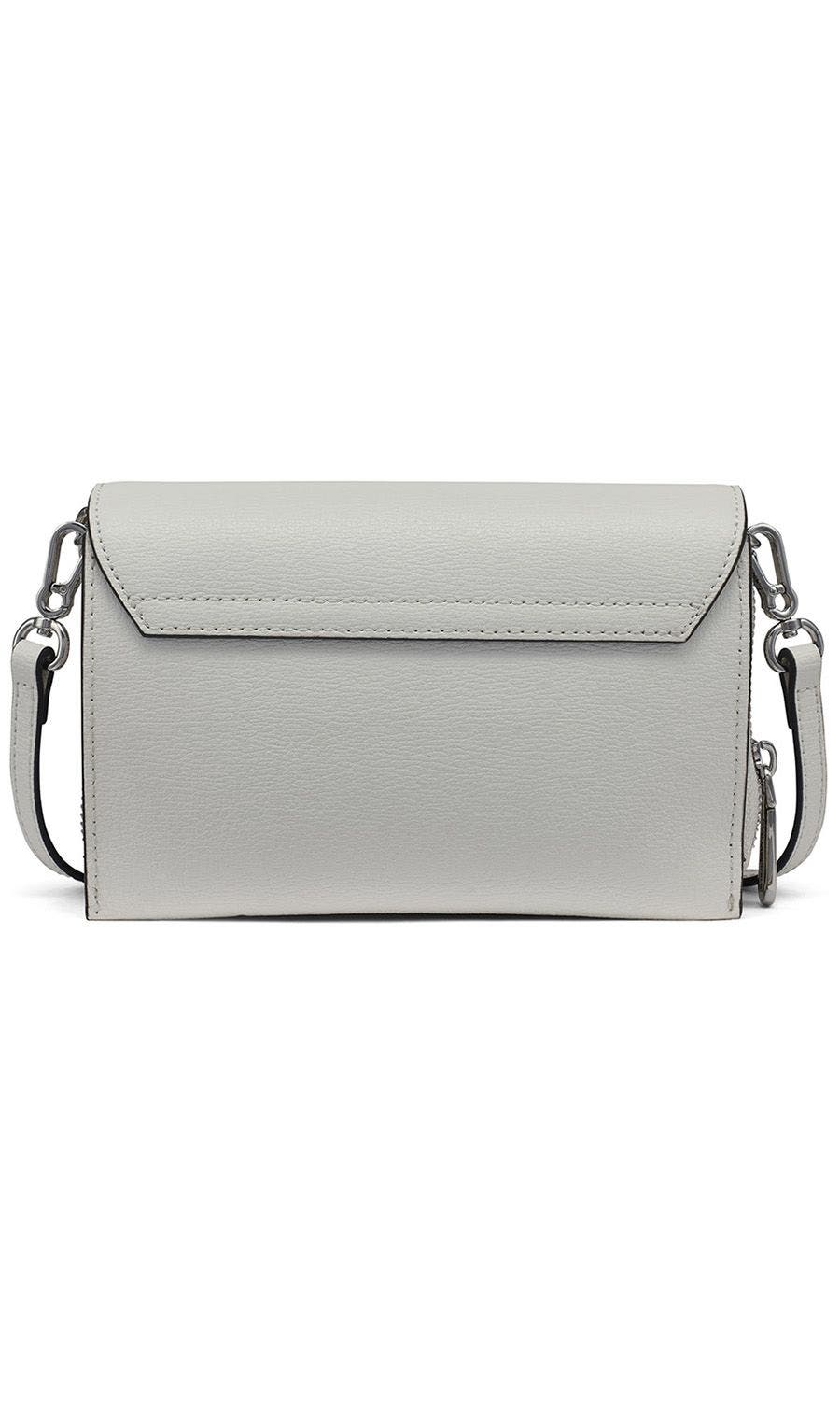 KARL LAGERFELD PARIS Lourdes Crossbody, Alternate, color, Winter White/Silver