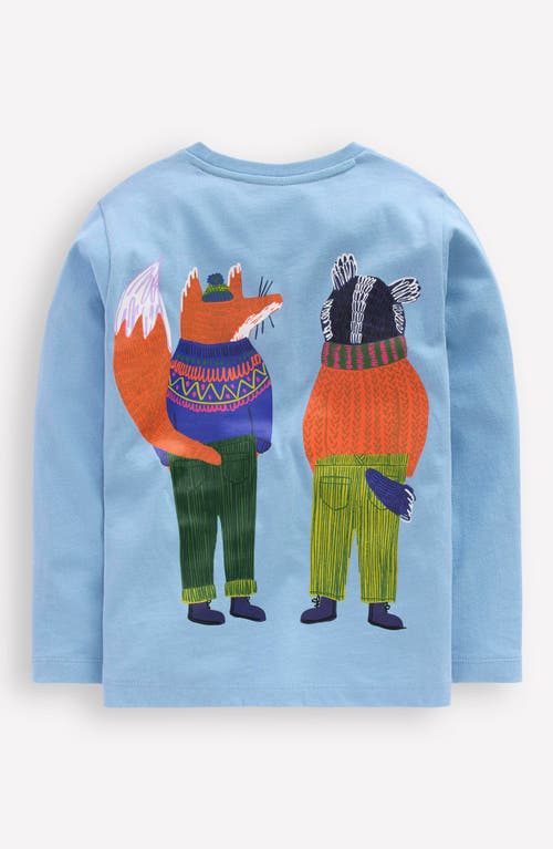 Mini Boden Kids' Friends Long Sleeve Cotton Graphic T-shirt In Blue