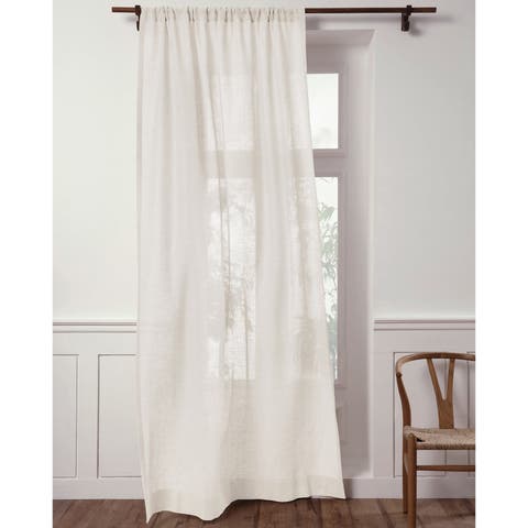 Linen Sheer Curtain with Rod Pocket  - 1 Panel.