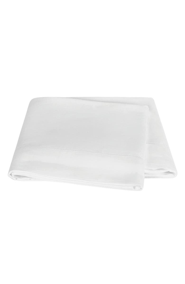 Matouk Roman Hemstitch Linen Flat Sheet, Main, color, White