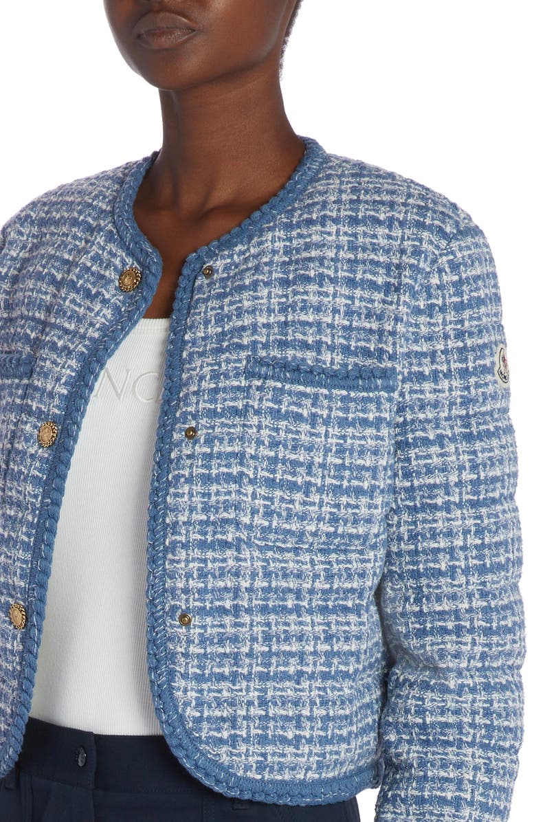 Moncler Eliadi Tweed Crop Jacket, Alternate, color, 