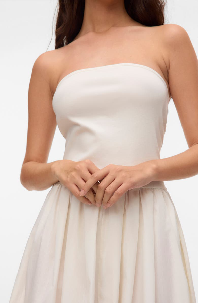 VERO MODA Ane Strapless Maxi Dress, Alternate, color, Cloud Dancer