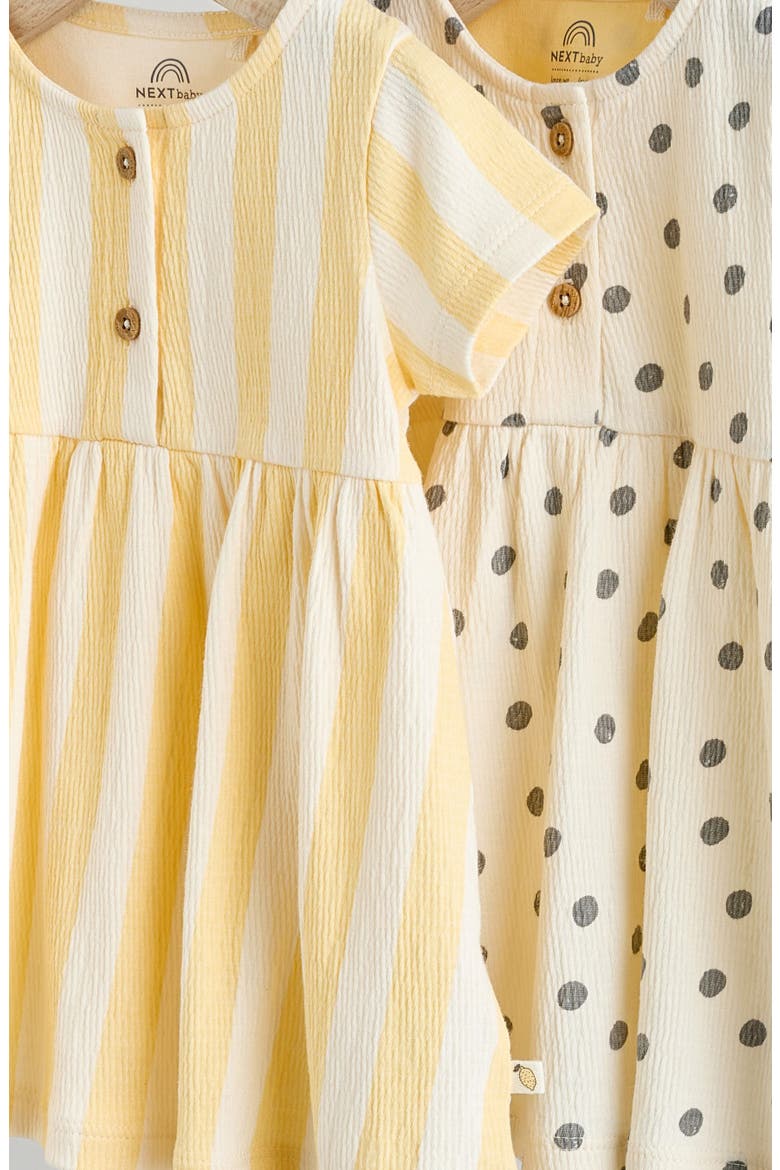 Pack of 2 Assorted Stretch Cotton Dresses, Alternate, color, YELLOW