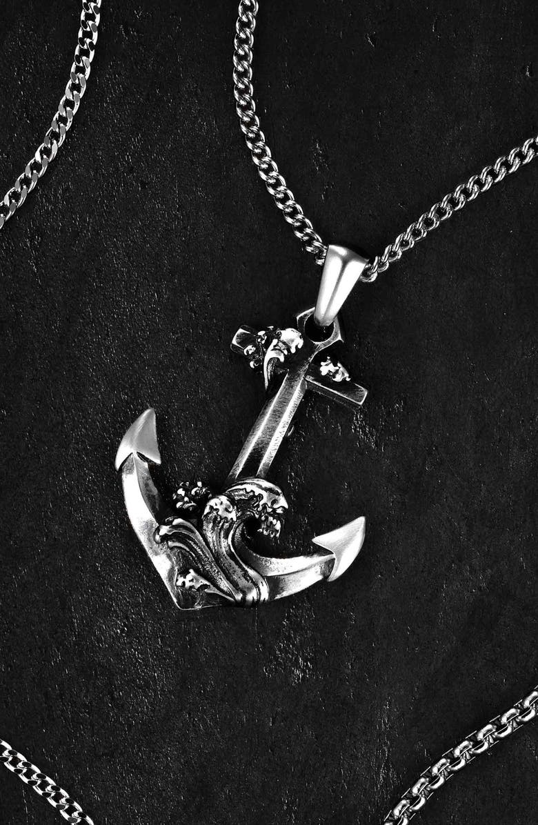 Vincero Men's Anchor Pendant Necklace, Alternate, color, Silver