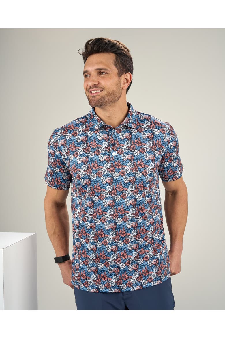 Flower Power Polo, Alternate, color, Moody Blue