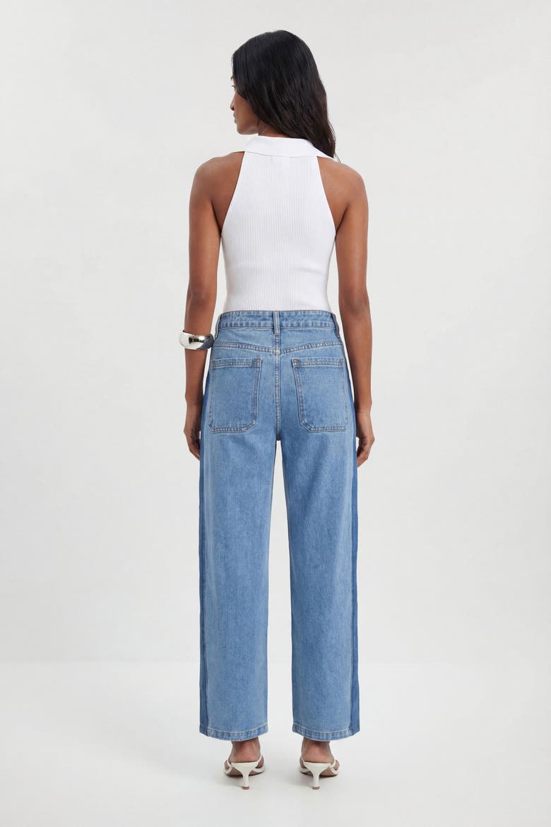 Barrel Leg Jeans, Alternate, color, Mid Blue