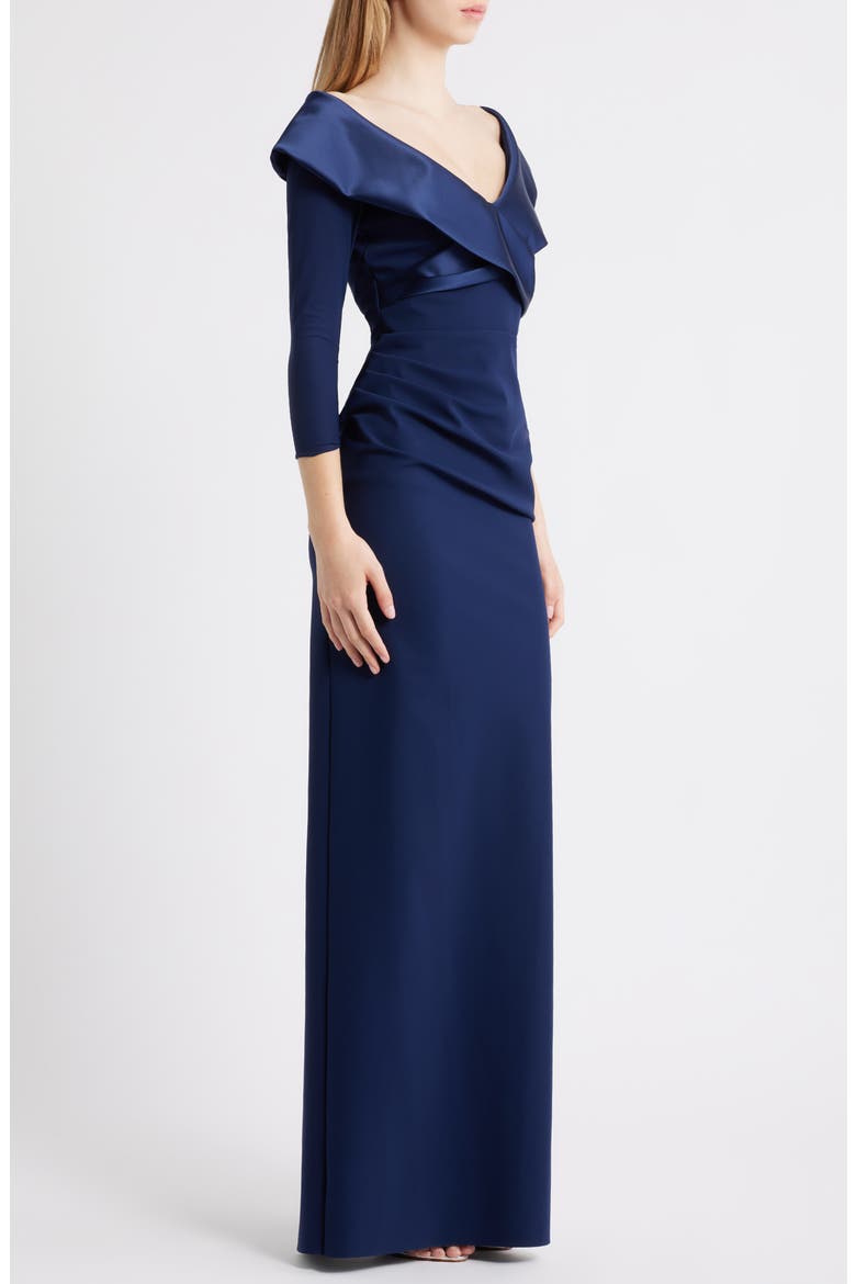 Suli Ra Wrap Front Column Dress, Alternate, color, BLUE NOTE