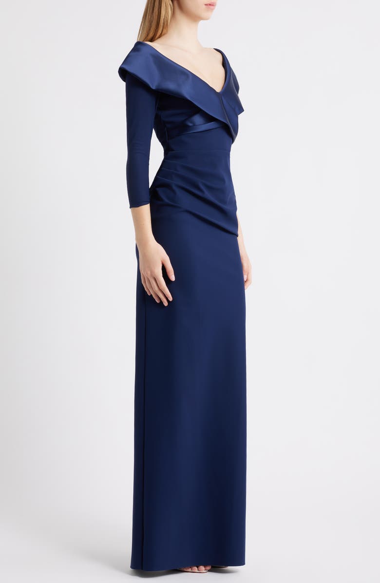 Chiara Boni La Petite Robe Suli Ra Wrap Front Column Dress, Alternate, color, Blue Note