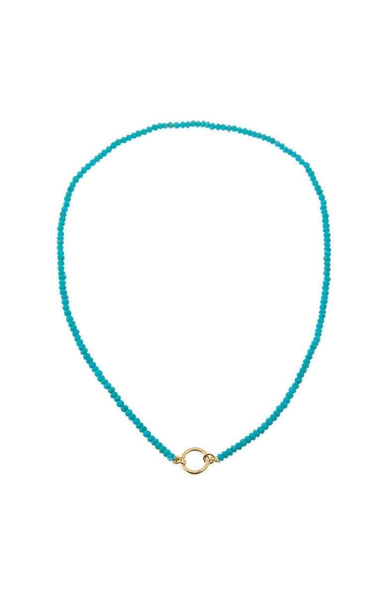BY ADINA EDEN Turquoise Beaded Toggle Charm Necklace 14K, Alternate, color, Turquoise