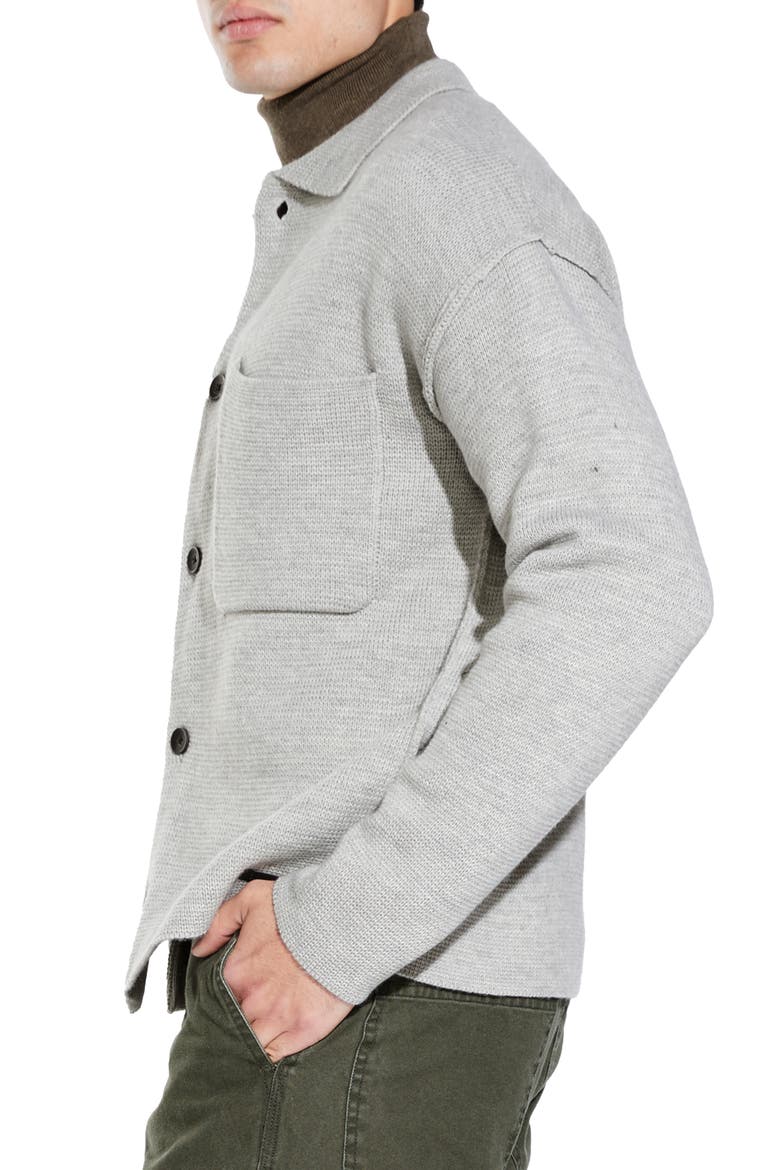 Beaton Waffle Full Button Cardigan, Alternate, color, HTHR LT GRAY